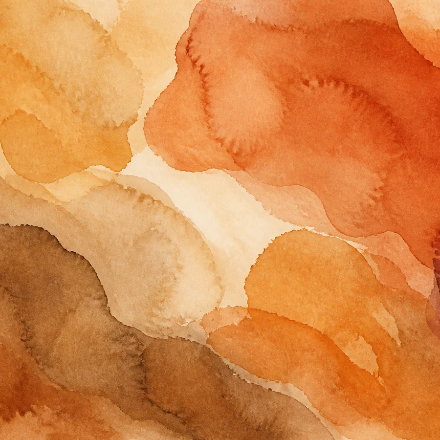 Étude abstraite aquarelle tons terreux chauds