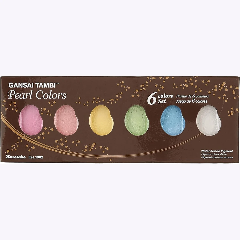Coffret Kuretake Gansai Tambi Pearl 6 couleurs